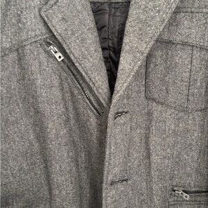 Men's Buckle Black Gray Peacoat